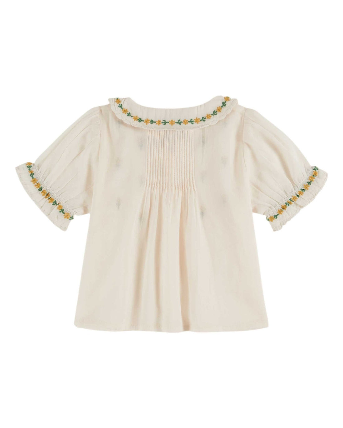 Emile et Ida Cream Embroidered Girls Blouse Emile et ida