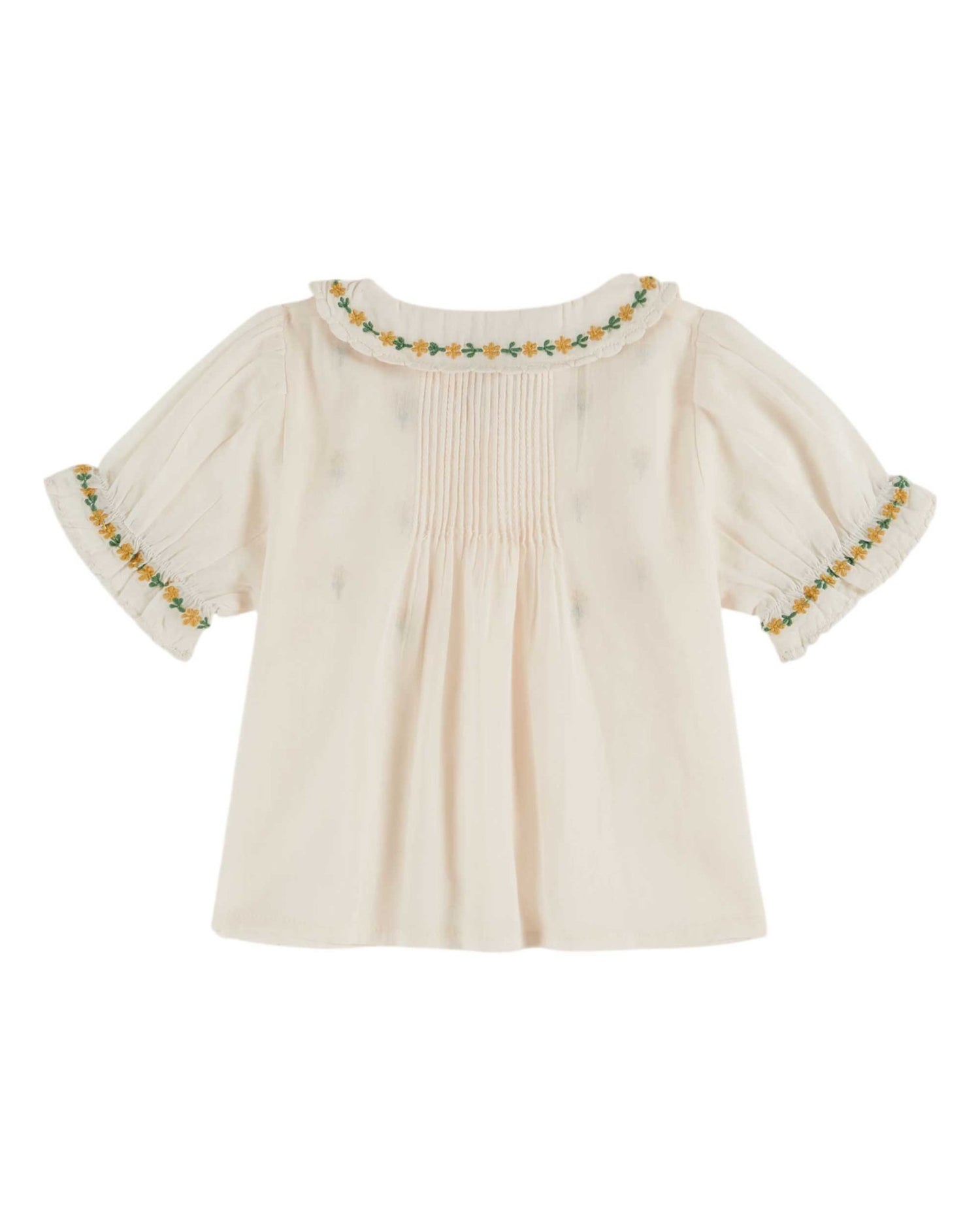 Emile et Ida Cream Embroidered Girls Blouse Emile et ida