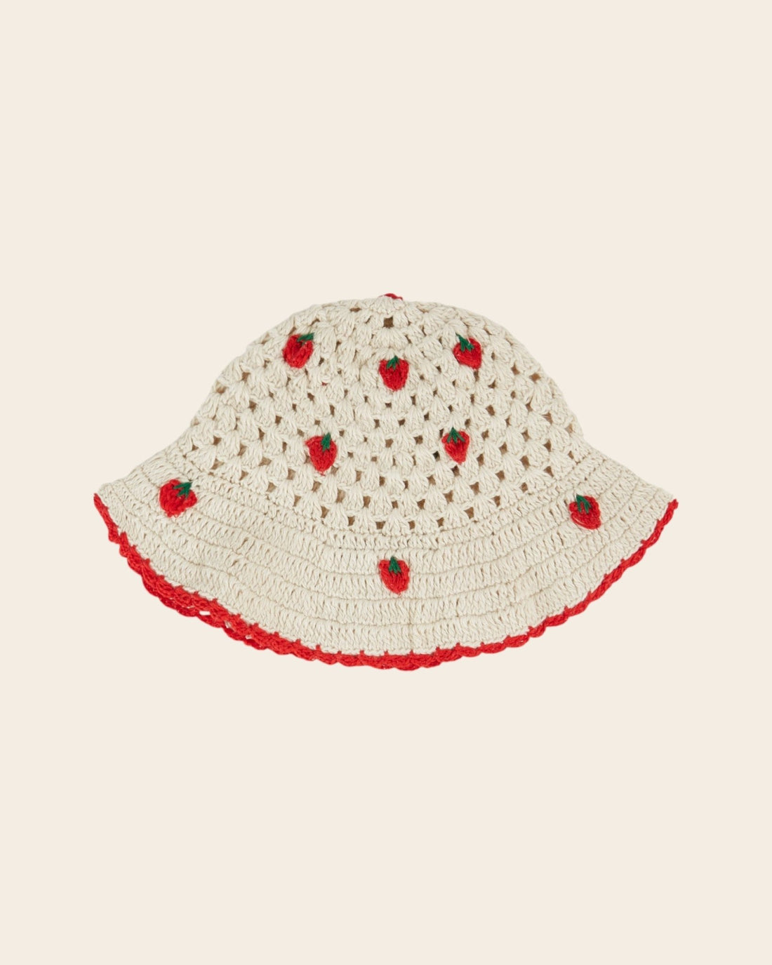 Emile et Ida Crochet Strawberry Girls Sun Hat – Ecru Emile et ida