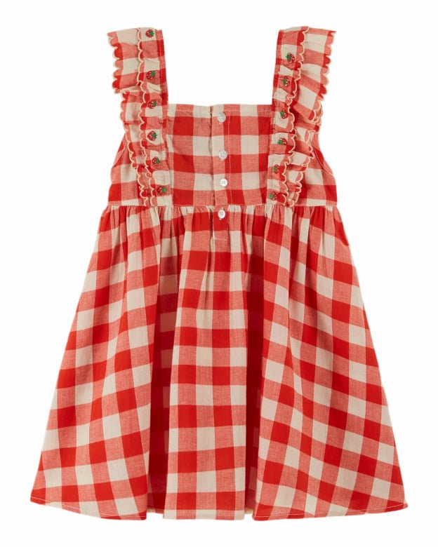 Emile et Ida Embroidered Gingham Dress – Vichy Rouge Emile et Ida