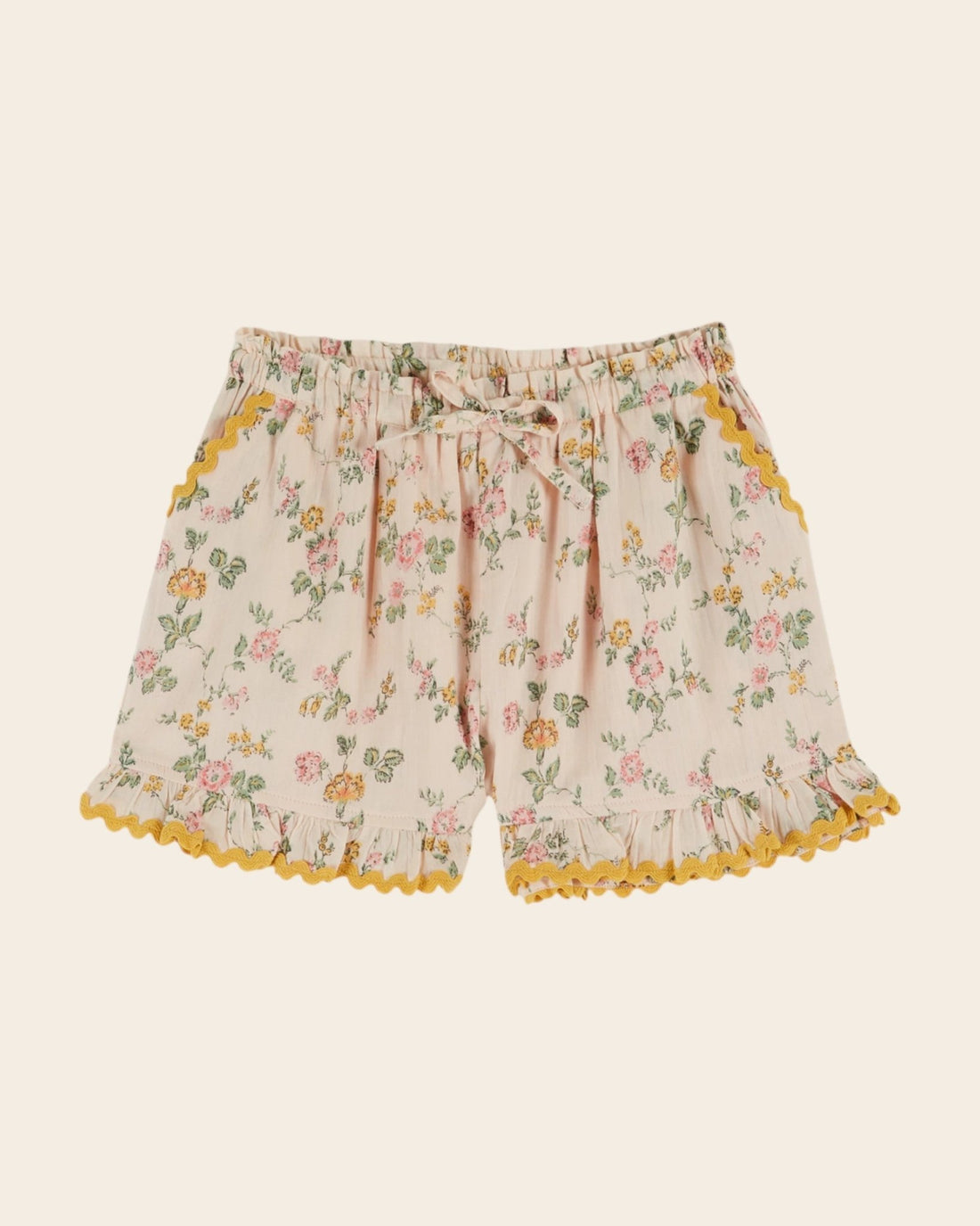 Emile et Ida Floral Rose Cotton Shorts – Girls Summer Ruffle Shorts Emile et ida