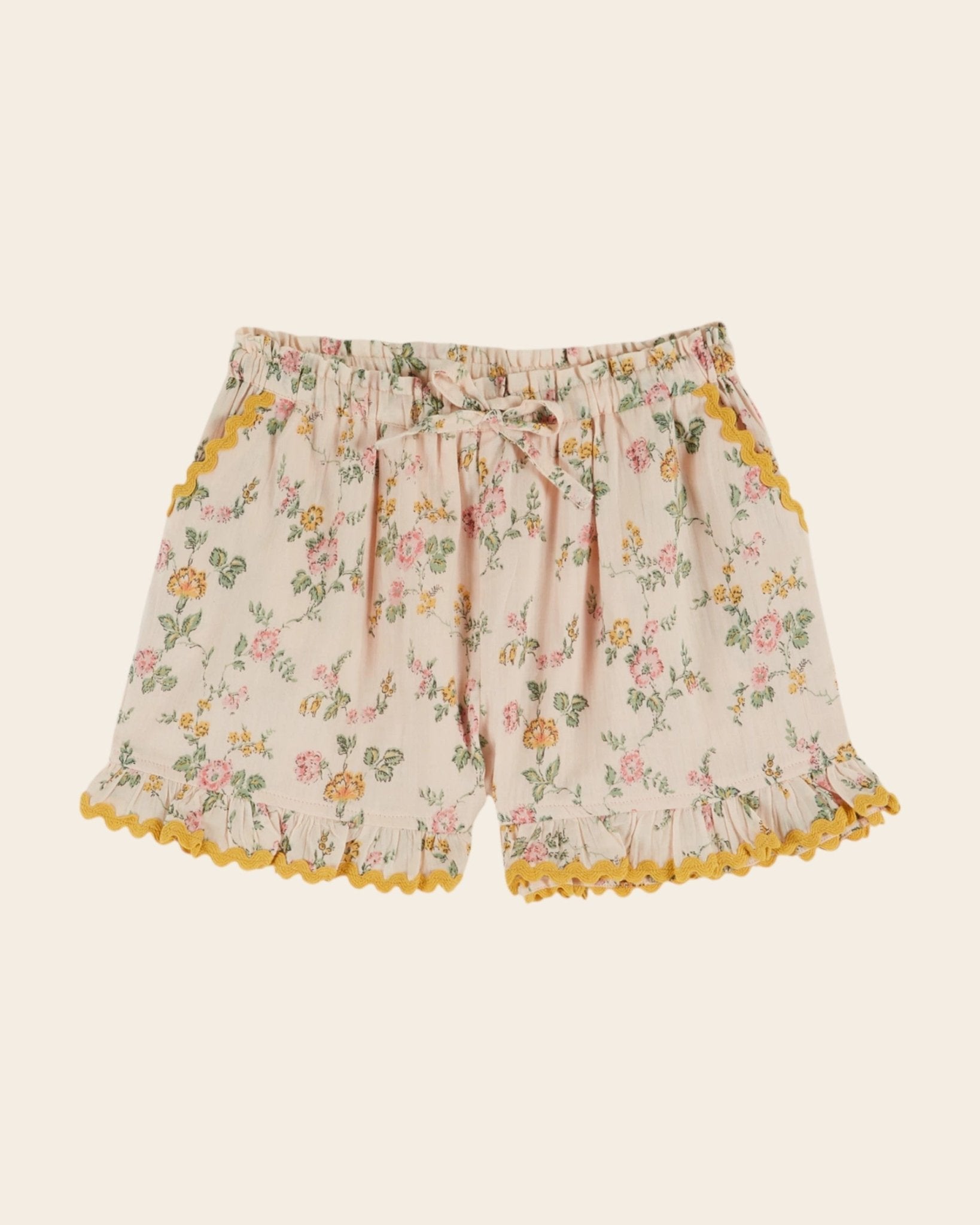 Emile et Ida Floral Rose Cotton Shorts – Girls Summer Ruffle Shorts Emile et ida