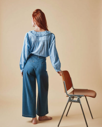 Emile et Ida Jean - Crop denim bleu Emile et Ida
