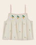 Emile et Ida Lemon Embroidered Cream Cotton Top – Girls Summer Blouse Emile et ida