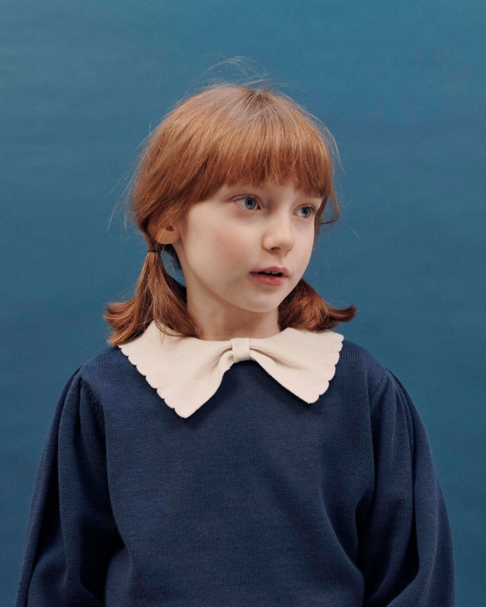 Emile et Ida Navy Pierrot Collar Sweater Emile et ida