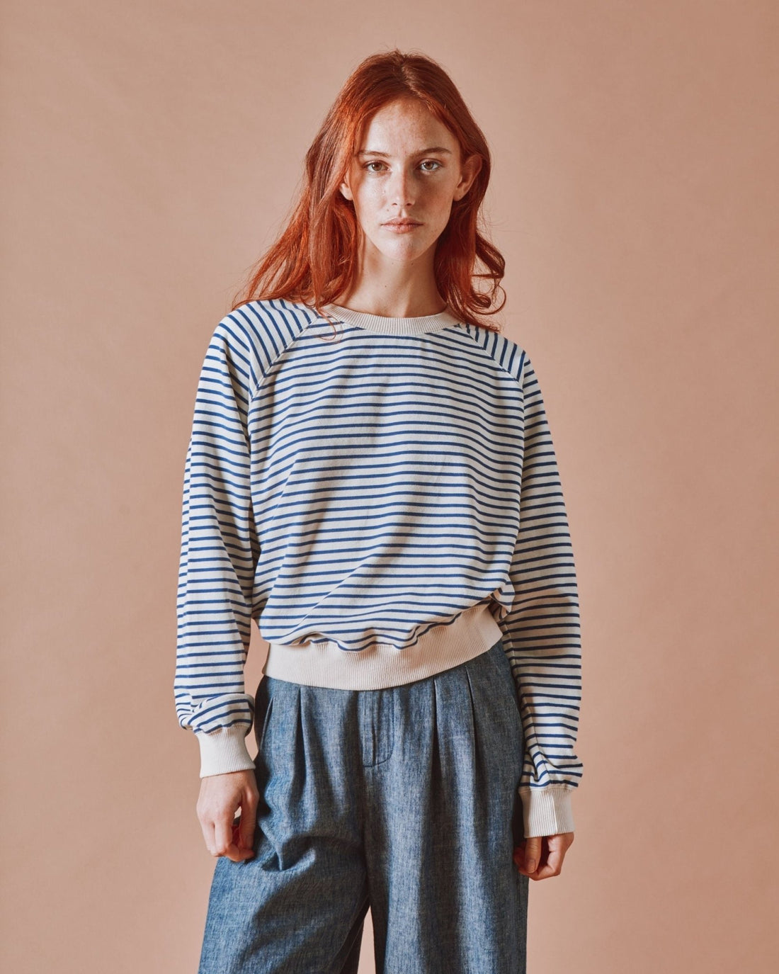 Emile et Ida Navy Striped Sweatshirt – Oversized Fit Inarbel Sa