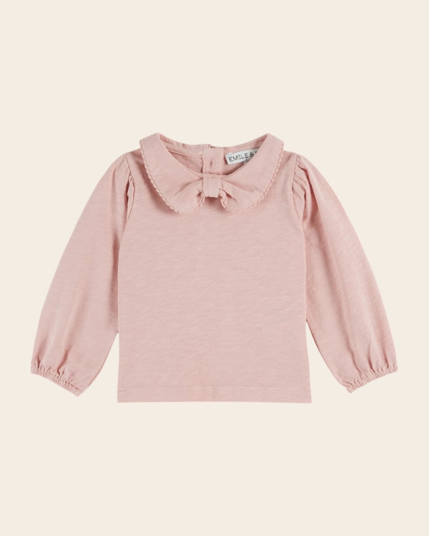 Emile et Ida peony Organic Cotton Bow - Neck T-Shirt Emile et ida