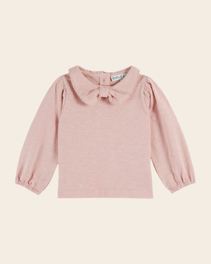 Emile et Ida peony Organic Cotton Bow - Neck T-Shirt Emile et ida