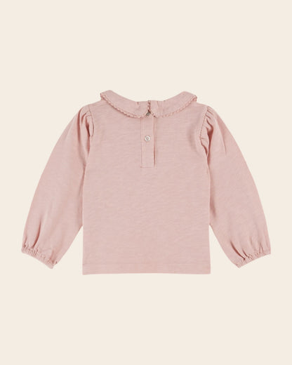 Emile et Ida peony Organic Cotton Bow - Neck T-Shirt Emile et ida