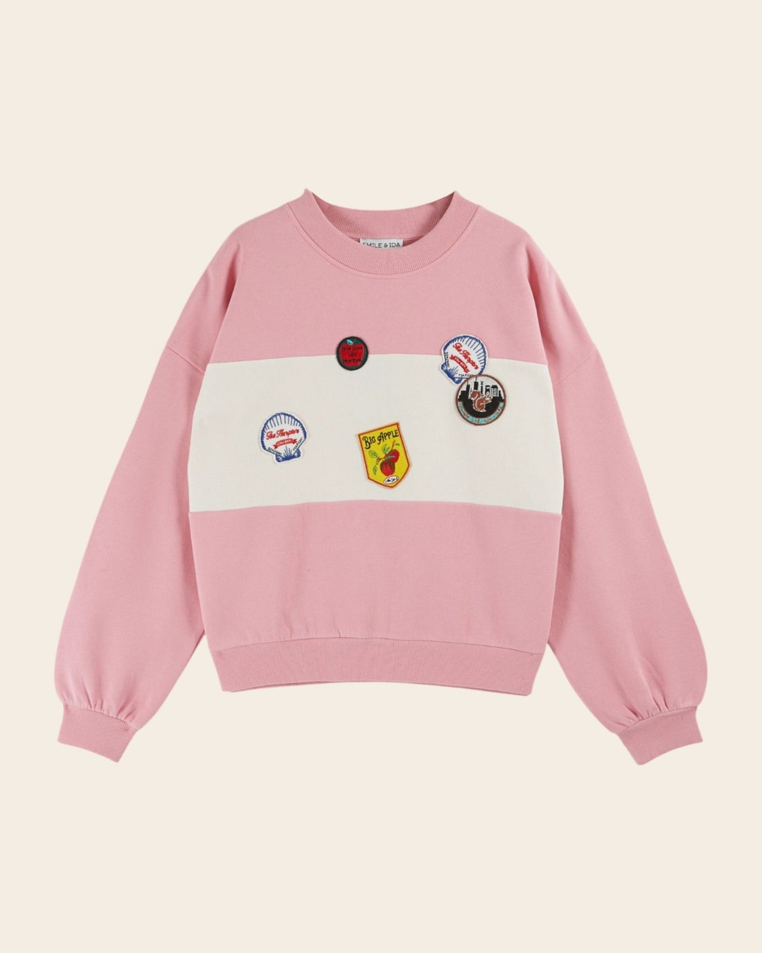Emile et Ida Pink Badge Sweatshirt Emile et ida