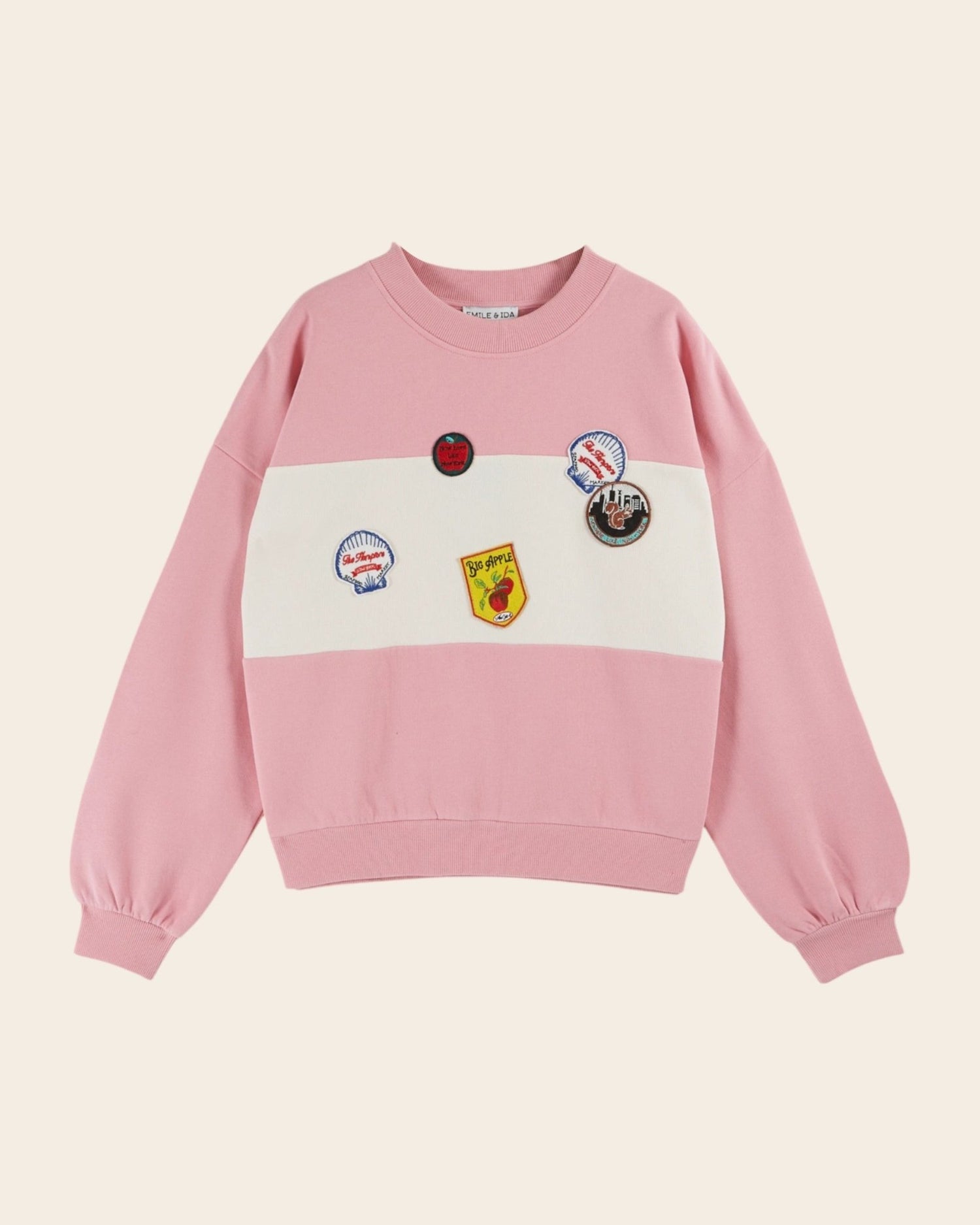 Emile et Ida Pink Badge Sweatshirt Emile et ida