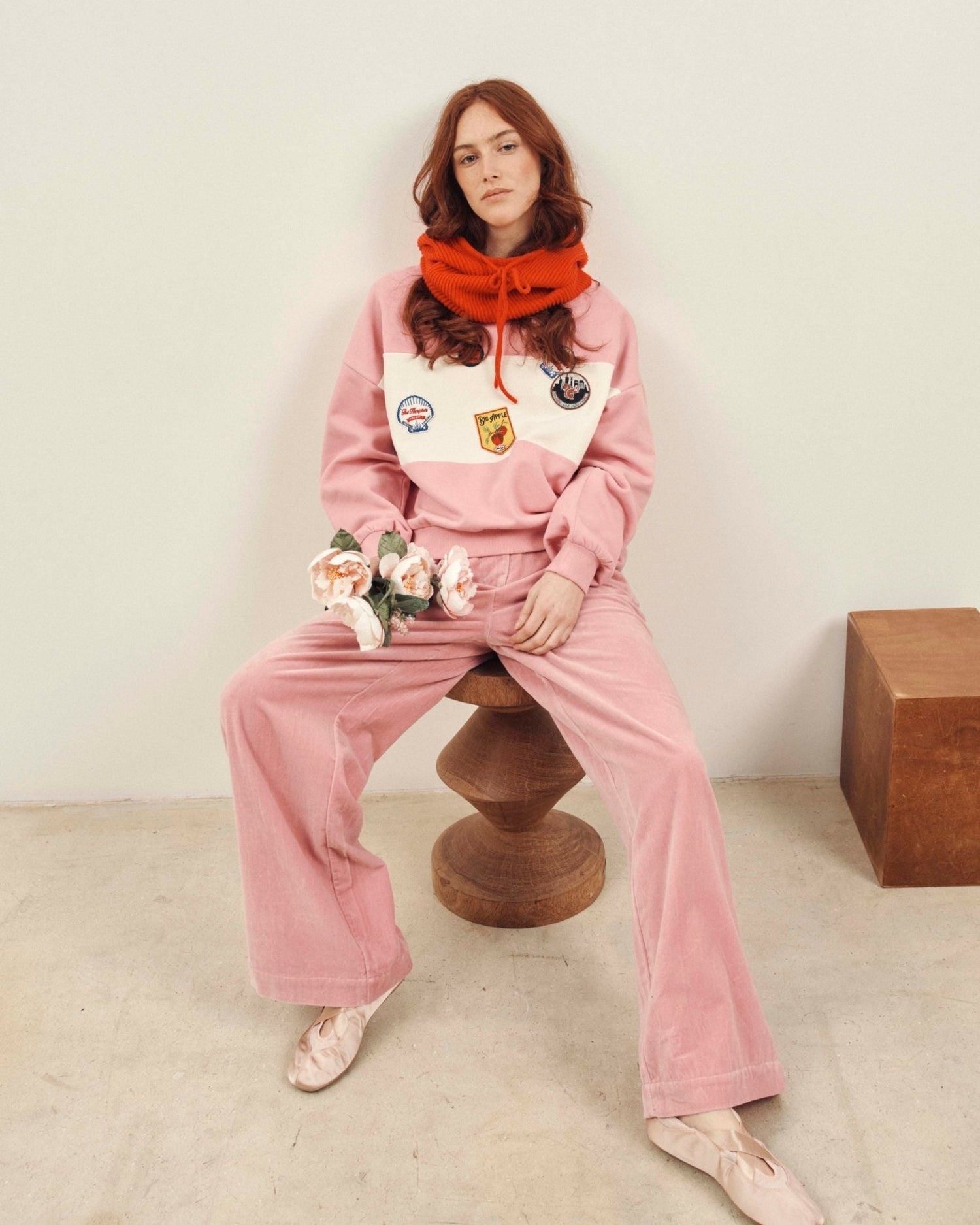 Emile et Ida Pink Badge Sweatshirt Emile et ida