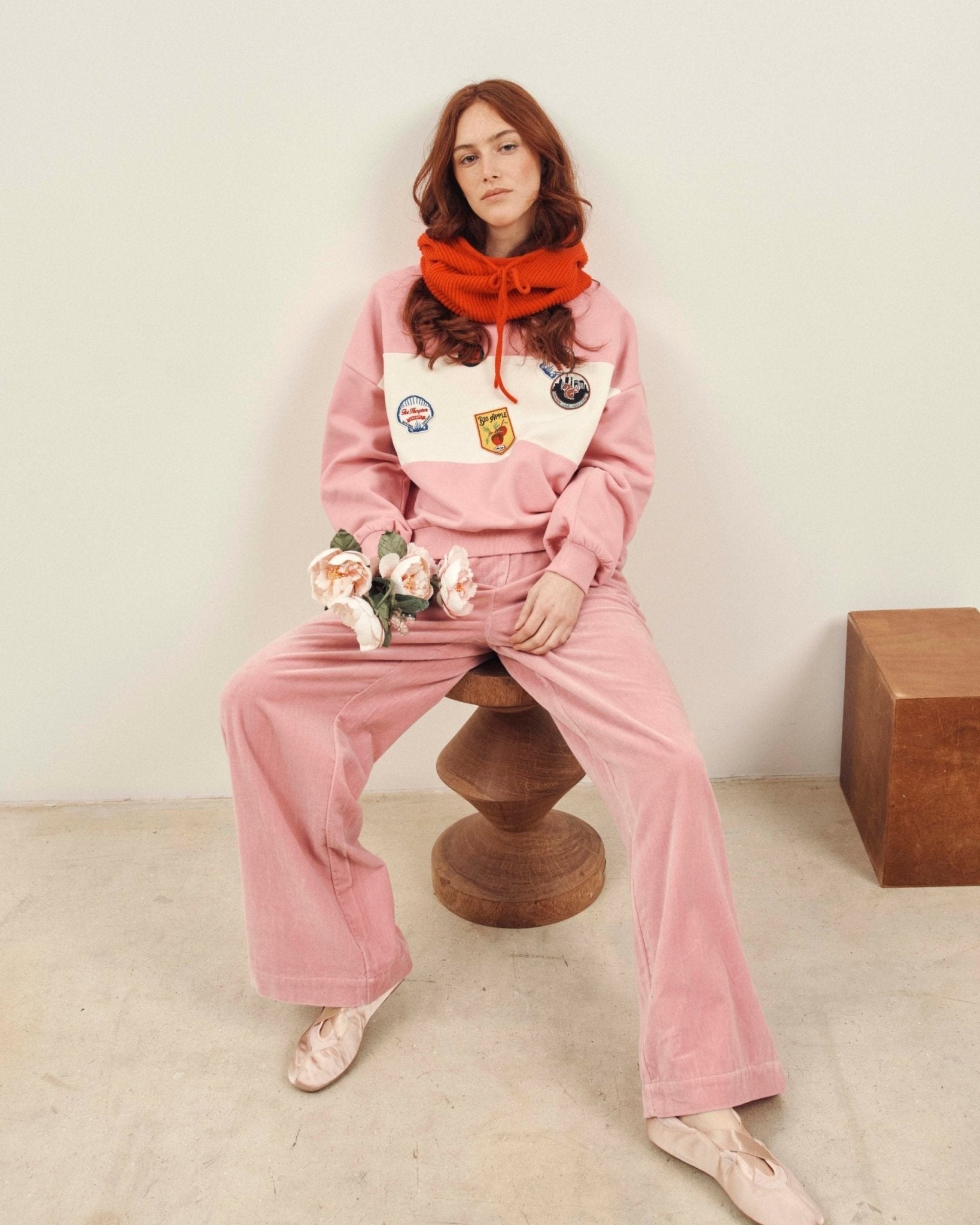 Emile et Ida Pink Badge Sweatshirt Emile et ida