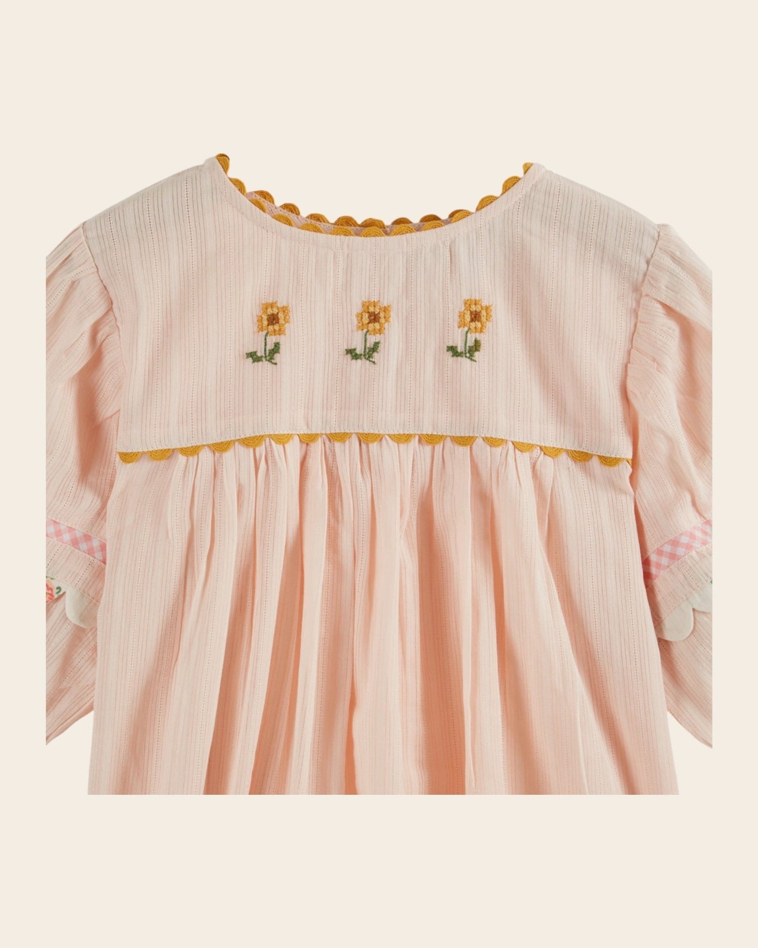 Emile et Ida Pink Embroidered Floral Blouse – Girls Cotton Top Emile et ida