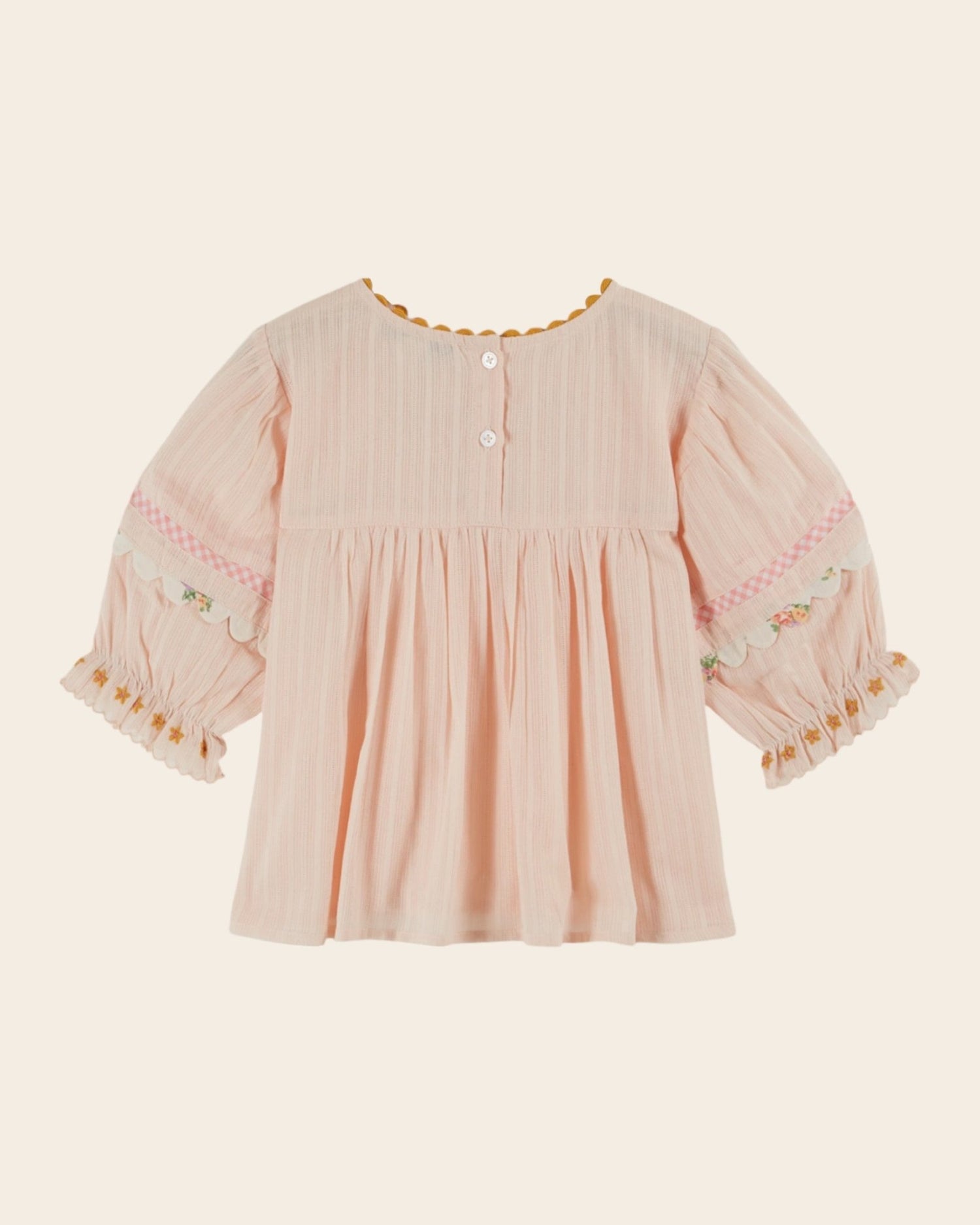 Emile et Ida Pink Embroidered Floral Blouse – Girls Cotton Top Emile et ida