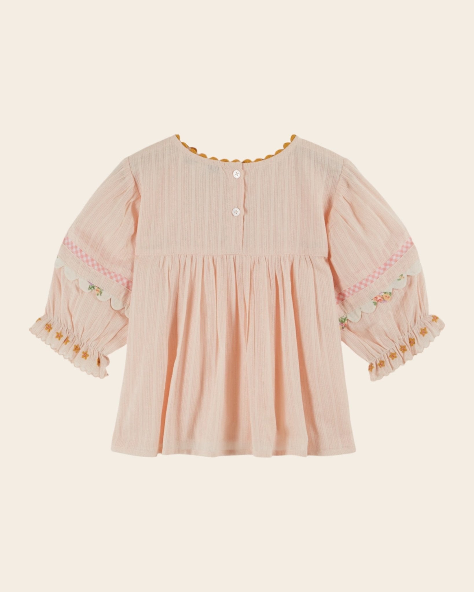 Emile et Ida Pink Embroidered Floral Blouse – Girls Cotton Top Emile et ida
