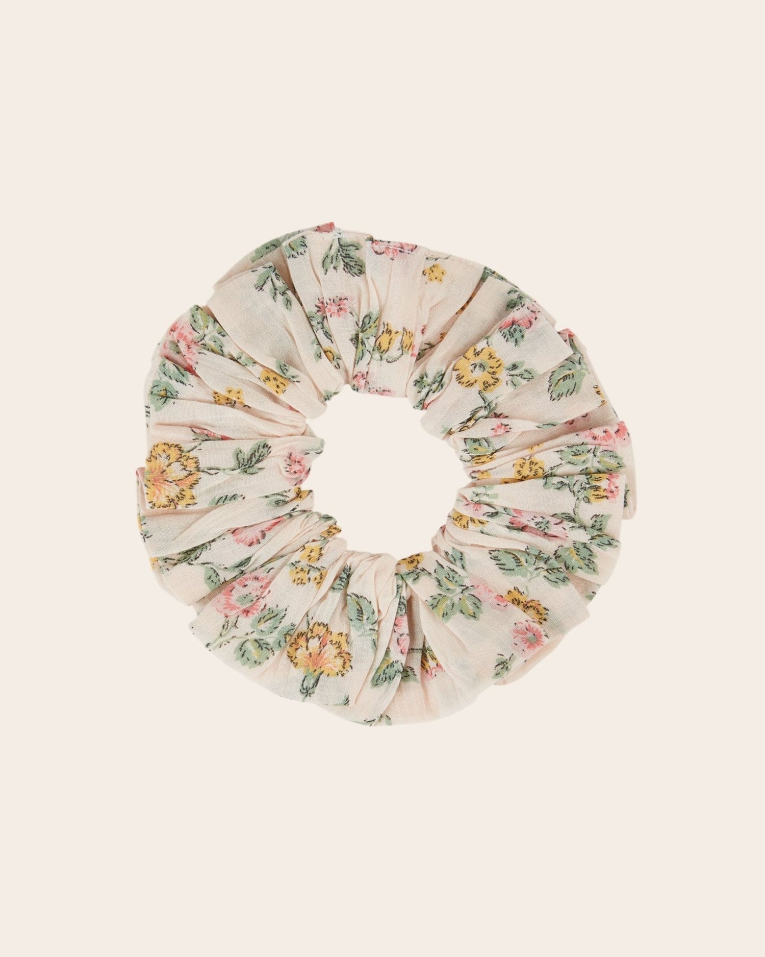 Emile et Ida Pink Floral Cotton Hair Scrunchie Inarbel Sa