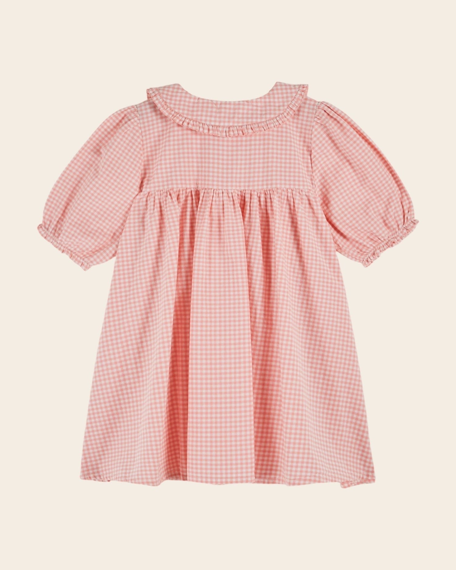 Emile et Ida Pink Gingham Girls Dress – Organic Cotton Summer Dress Emile et ida