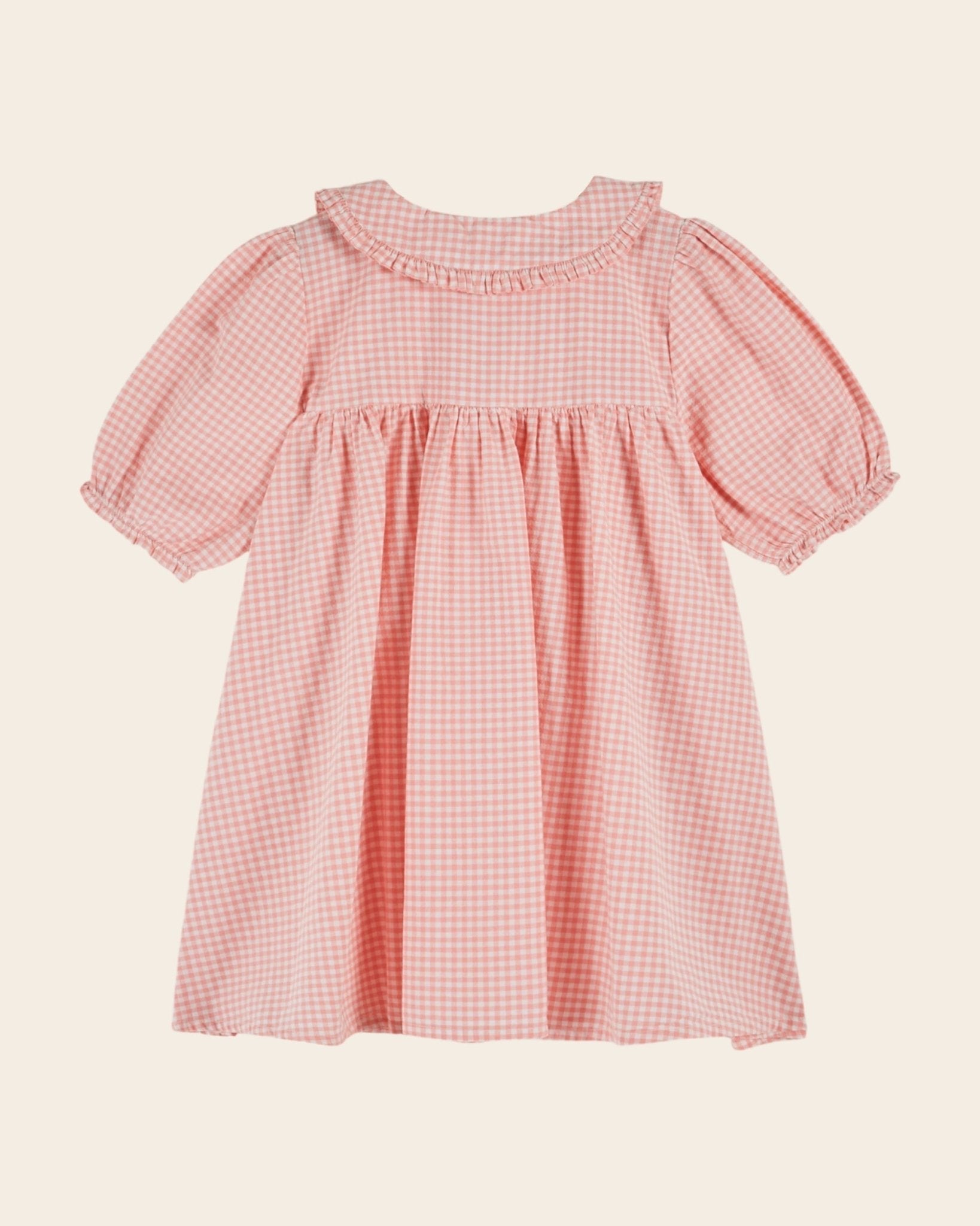 Emile et Ida Pink Gingham Girls Dress – Organic Cotton Summer Dress Emile et ida