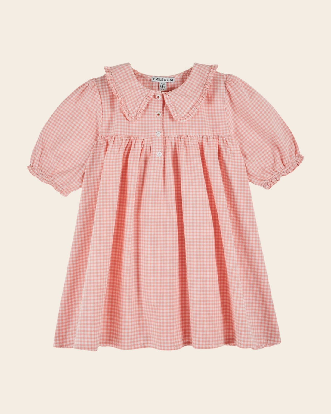 Emile et Ida Pink Gingham Girls Dress – Organic Cotton Summer Dress Emile et ida