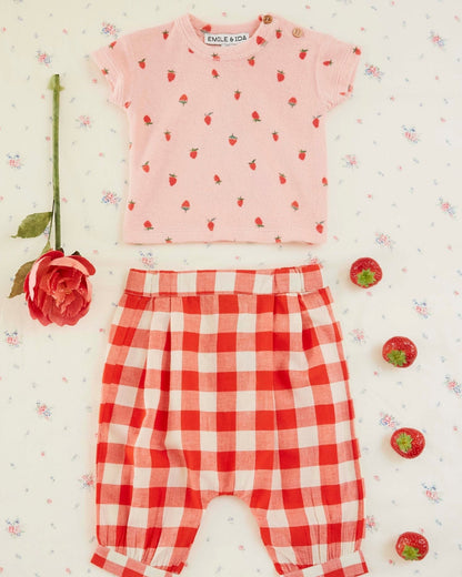 Emile et Ida Red Gingham Baby Harem Pants Emile et ida