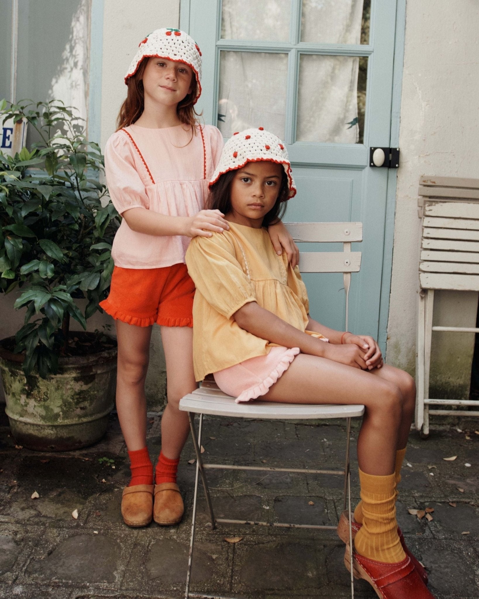Emile et Ida Red Ruffle Girls Shorts – Terry Cotton Emile et ida