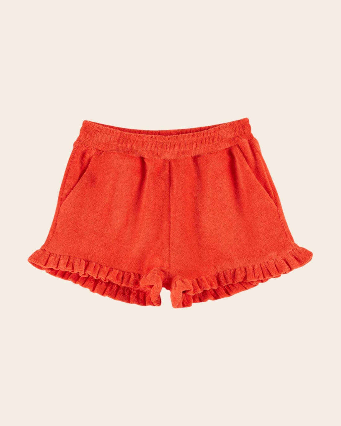Emile et Ida Red Ruffle Girls Shorts – Terry Cotton Emile et ida