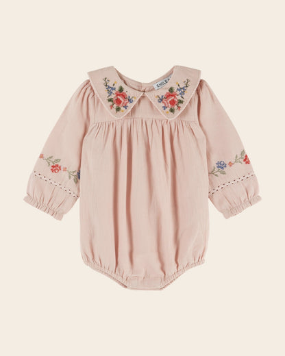 Emile et Ida Rose Cross-Stitch Baby Romper