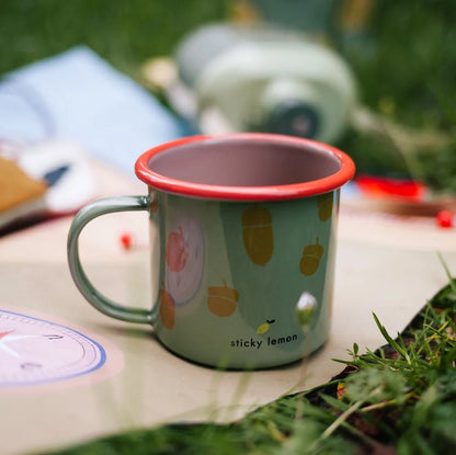 Enamel Mug '‘Acorn, Map Green'' Sticky Lemon - enjoykidsus