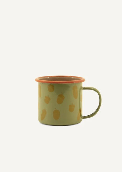 Enamel Mug '‘Acorn, Map Green'' Sticky Lemon - enjoykidsus