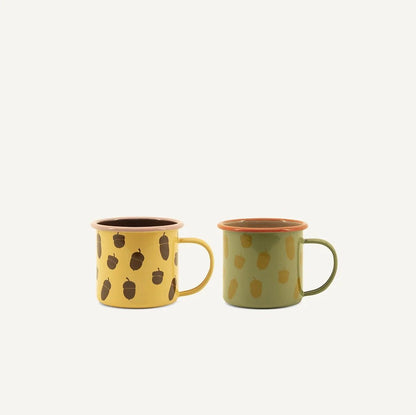 Enamel Mug '‘Acorn, Map Green'' Sticky Lemon - enjoykidsus