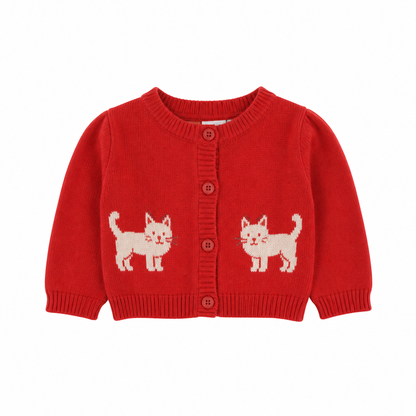 Hello Simone Baby Jeannette Cardigan - Kitty Cherry