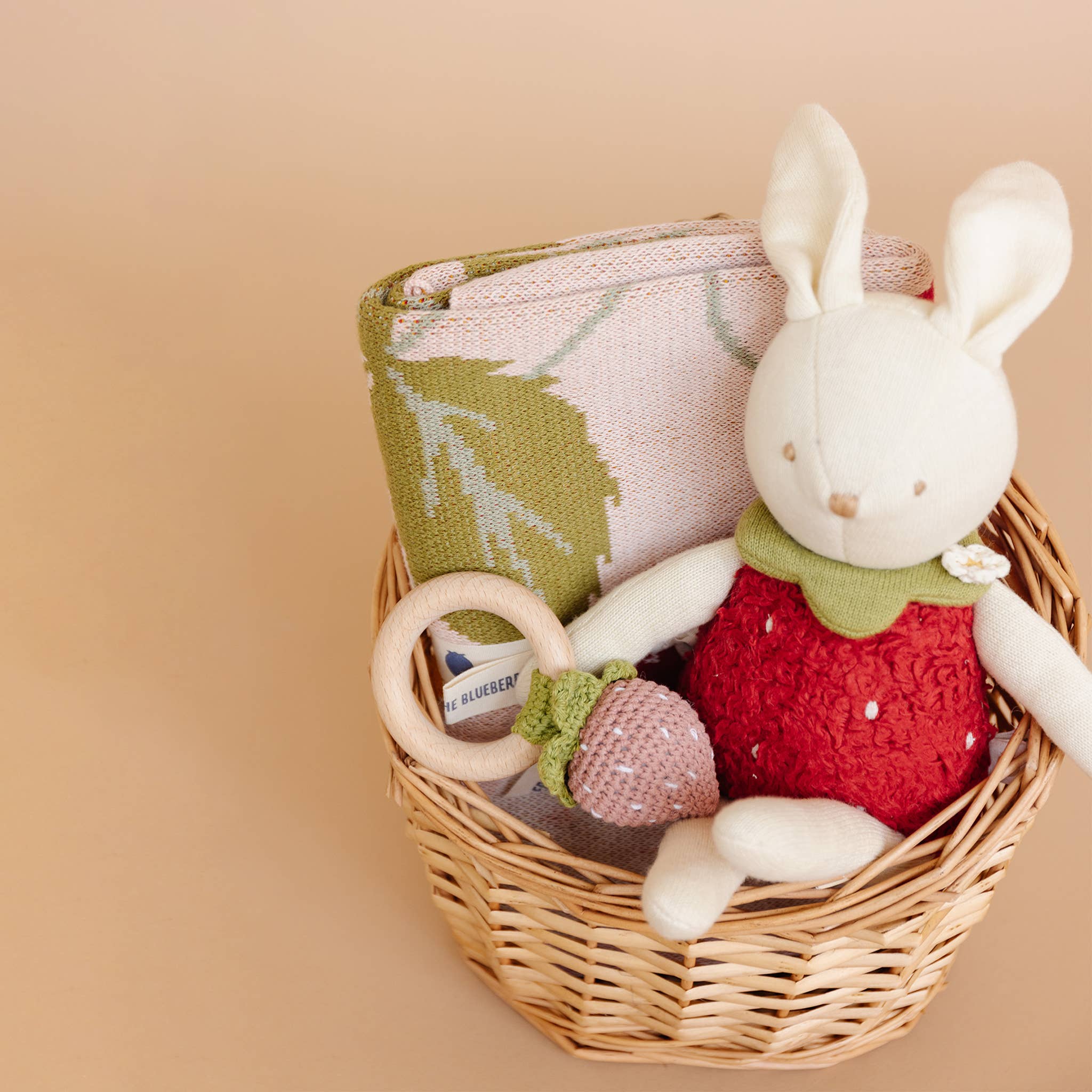 The Blueberry Hill - Blanket Strawberry Bunny Organic Baby Decor Spring Summer