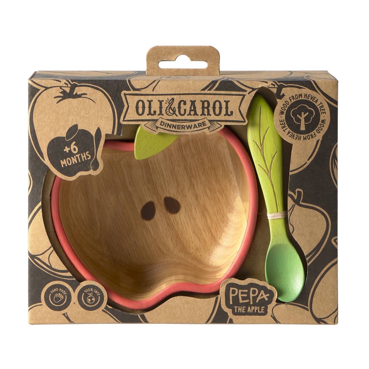 Oli &amp; Carol - Pepa the Apple Bowl &amp; Spoon Set