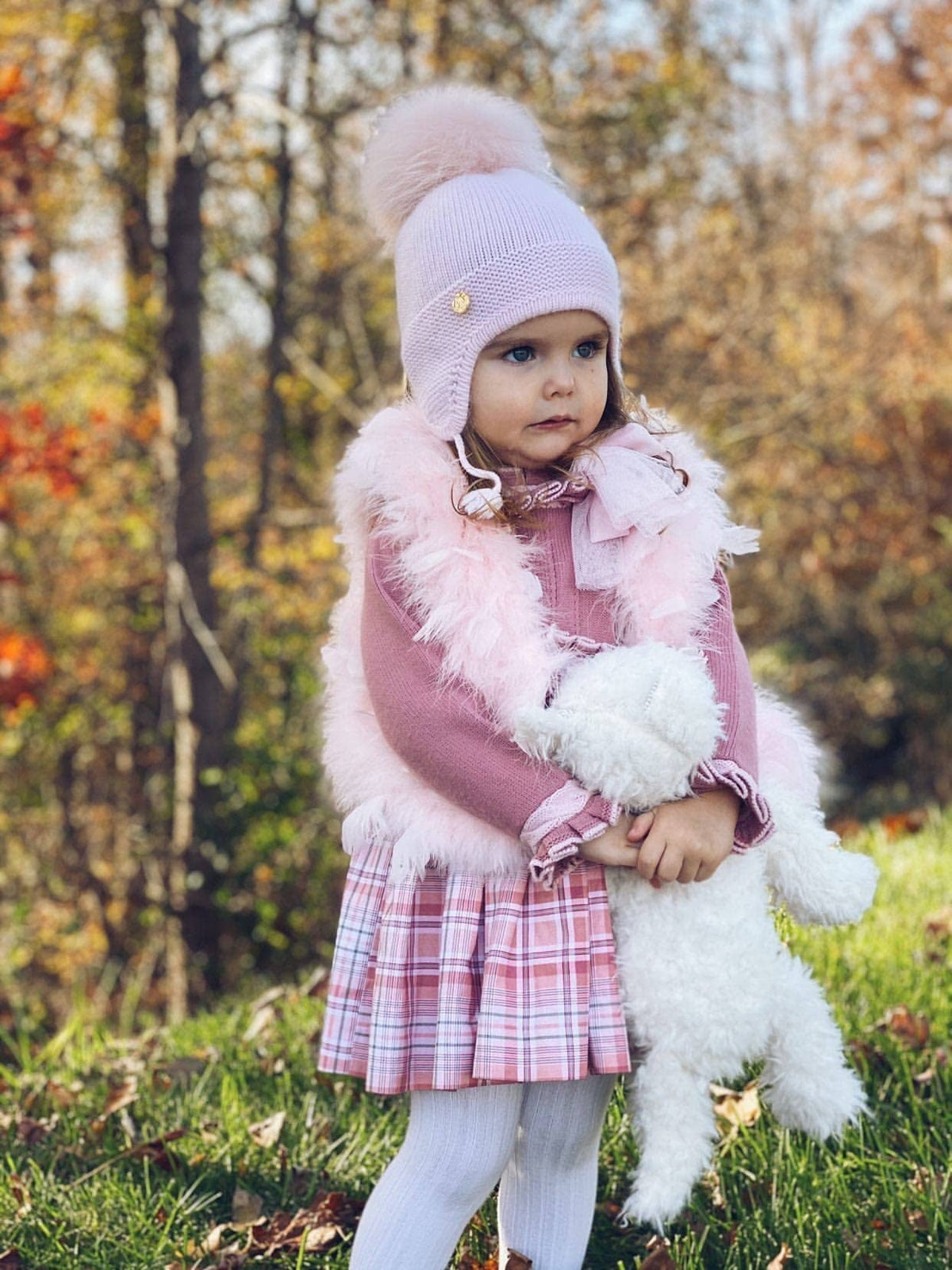 Petite Maison Kids - Cashmere Aviator Hat: Pink / Medium (12M-4 Years)