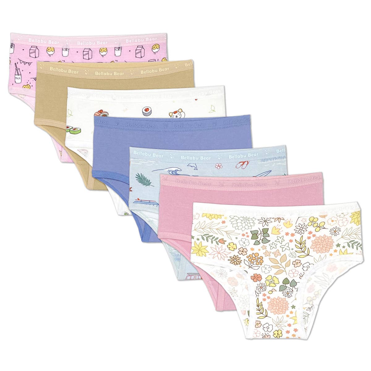 Fall Girl's Bamboo Underwear 7 - Pack Bellabu Bear - enjoykidsus