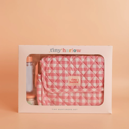 Shine on me Distribution - Tiny Nurturers Set - Pink Gingham - Tiny Harlow