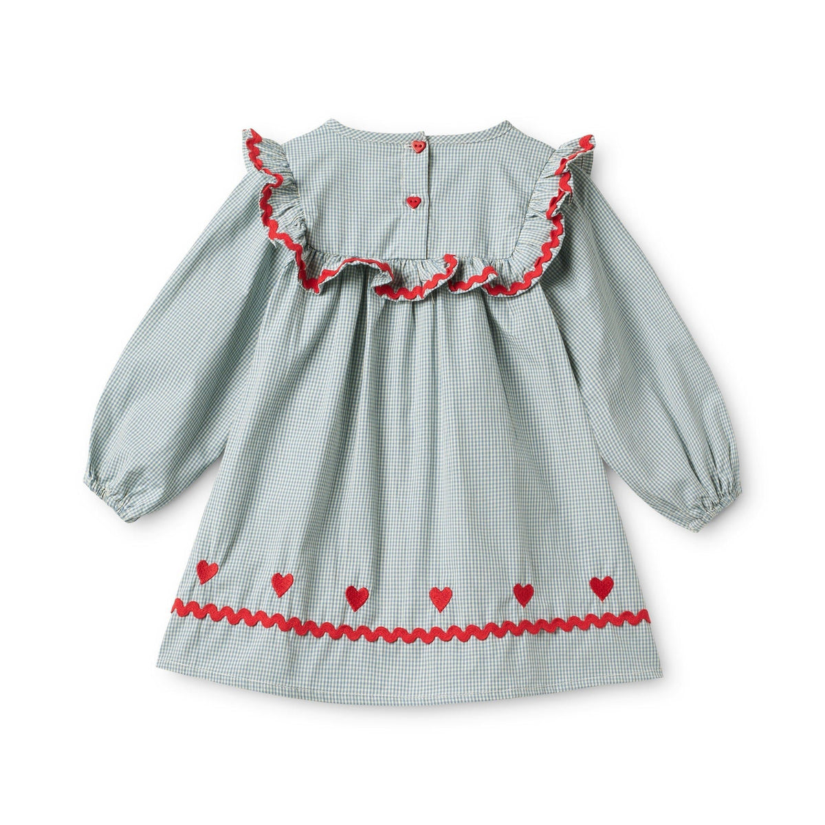 Flöss Ellis Dress - Light Blue Gingham detail
