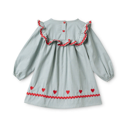 Flöss Ellis Dress - Light Blue Gingham detail