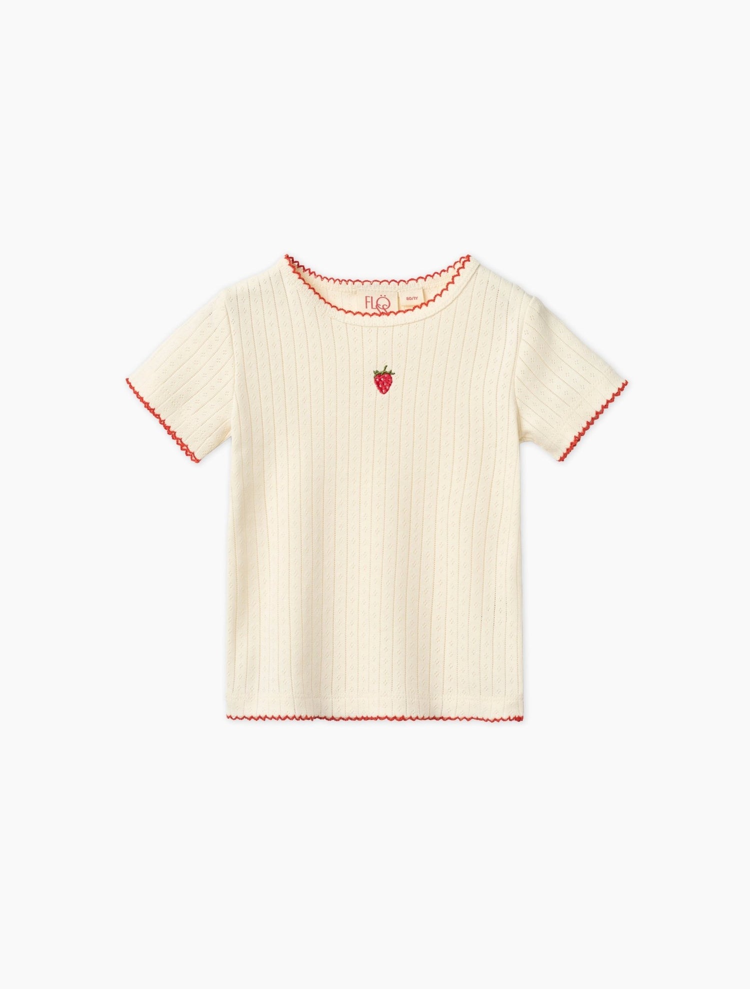 Flöss Flora SS Pointelle Blouse - Gentle Cream