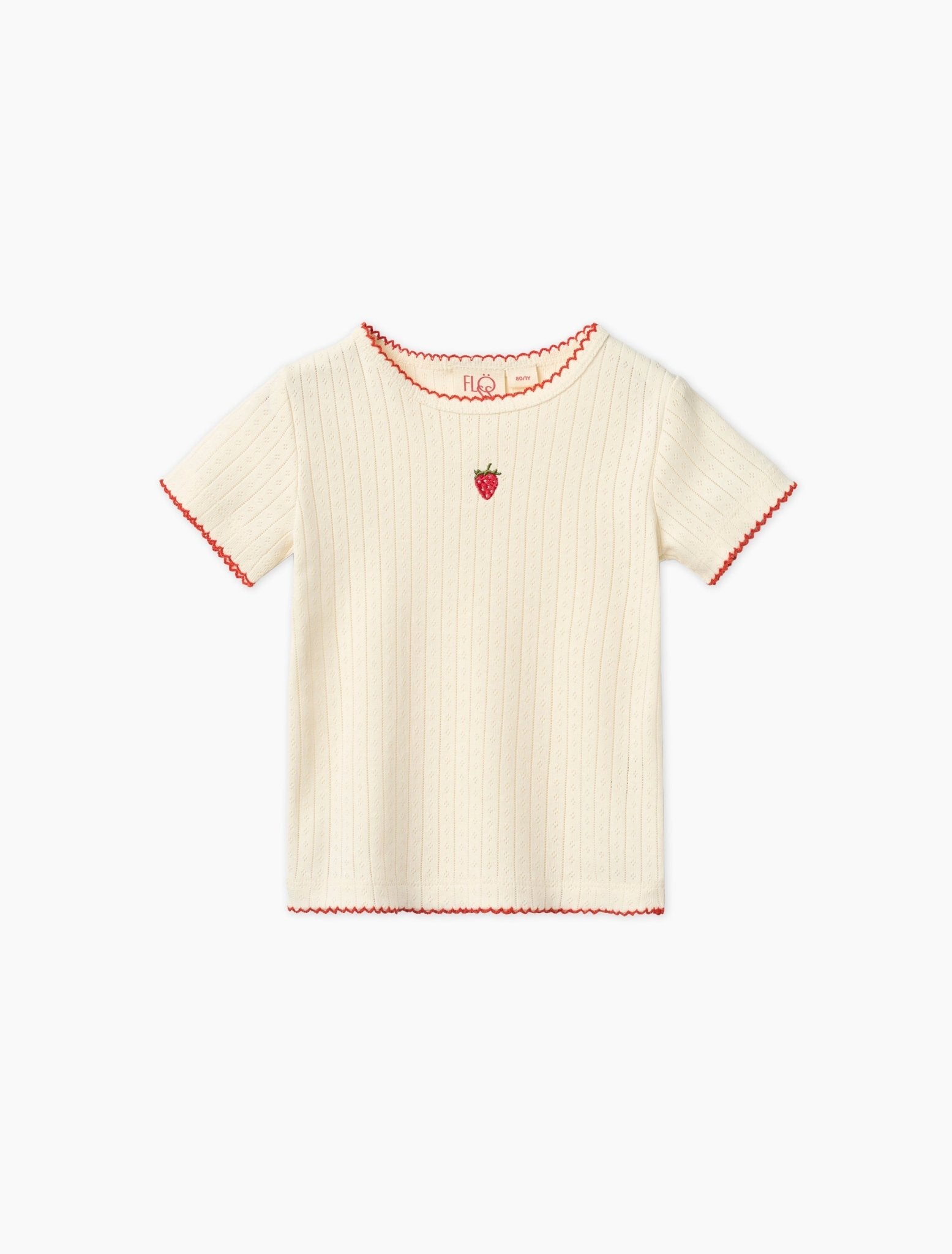 Flöss Flora SS Pointelle Blouse - Gentle Cream