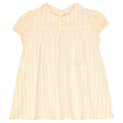 FLOESS Olivia SS Dress - Soft Yellow Heart Gingham Flöss