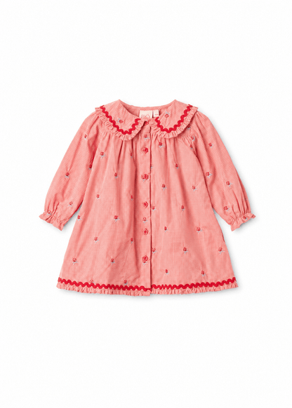 Flöss Sonja Dress - Pink Rose Gingham — front view