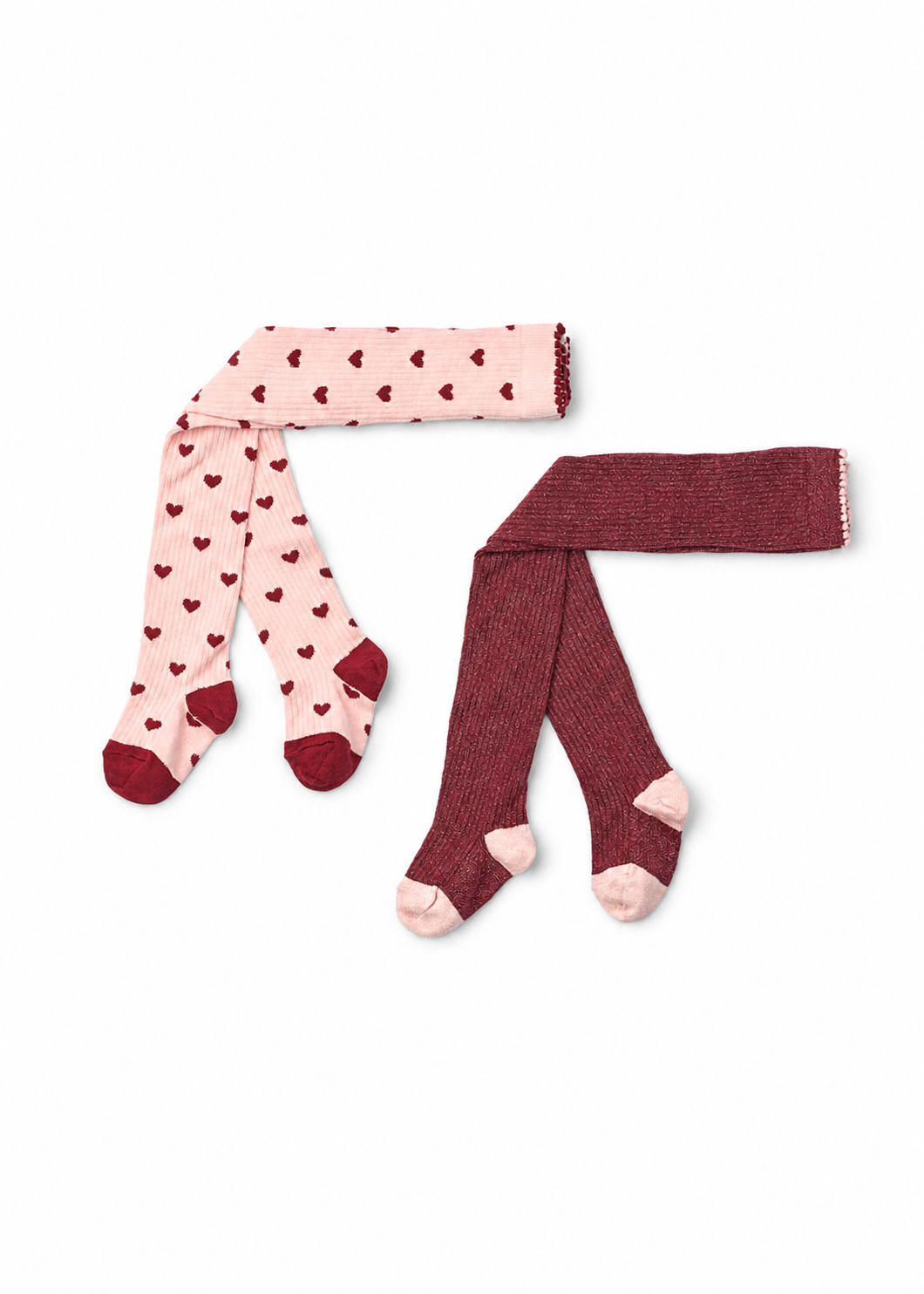 Flöss Vera Tights 2-Pack - Cranberry Pink Glitter — front view