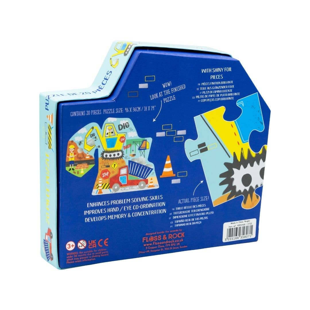 Floss and Rock - 20 Piece Jigsaw - Construction Digger Floss and Rock - enjoykidsus