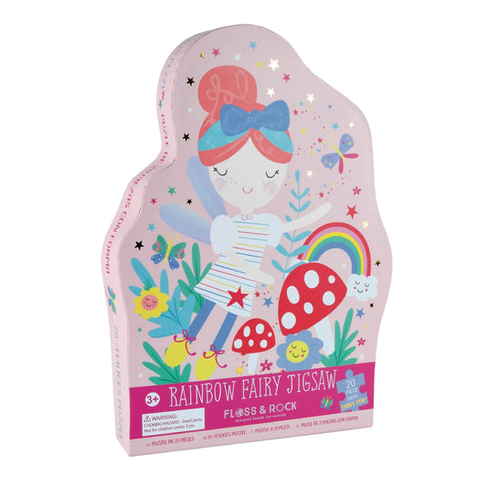 Floss and Rock - 20pc Jigsaw in Shaped Box - Rainbow Fairy Floss and Rock - enjoykidsus