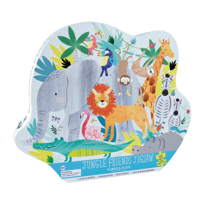 Floss and Rock - 40pc Jigsaw in Shaped Box - Jungle Floss and Rock - enjoykidsus