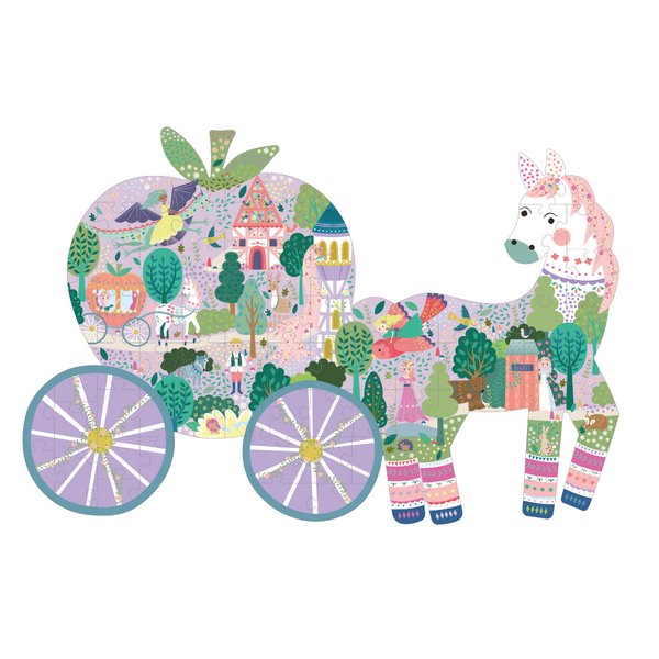 Floss and Rock - Fairy Tale 80pc "Horse & Carriage" Shaped Jigsaw Floss and Rock - enjoykidsus