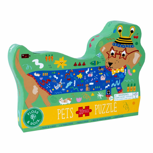 Floss and Rock - Pets 20pc "Sausage Dog" Shaped Jigsaw with Shaped Box Floss and Rock - enjoykidsus