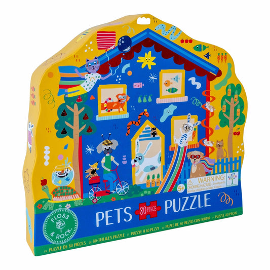 Floss and Rock - Pets 80pc "Pet House" Shaped Jigsaw with Shaped Box Floss and Rock - enjoykidsus